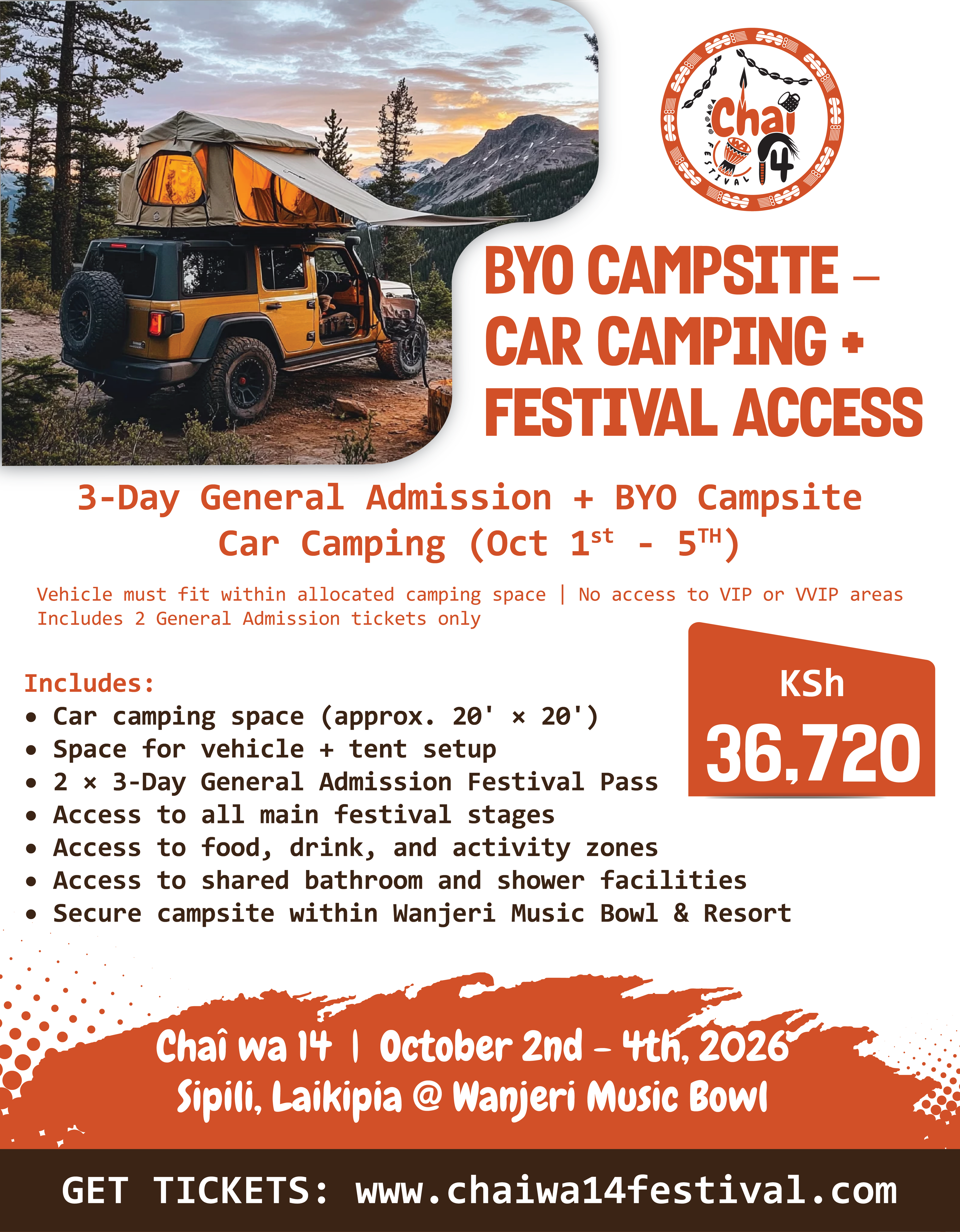 CHAI WA 14 FESTIVAL 2026  VIP , VVIP ,ACCOMODATION PACKAGE & GROUP TICKETS