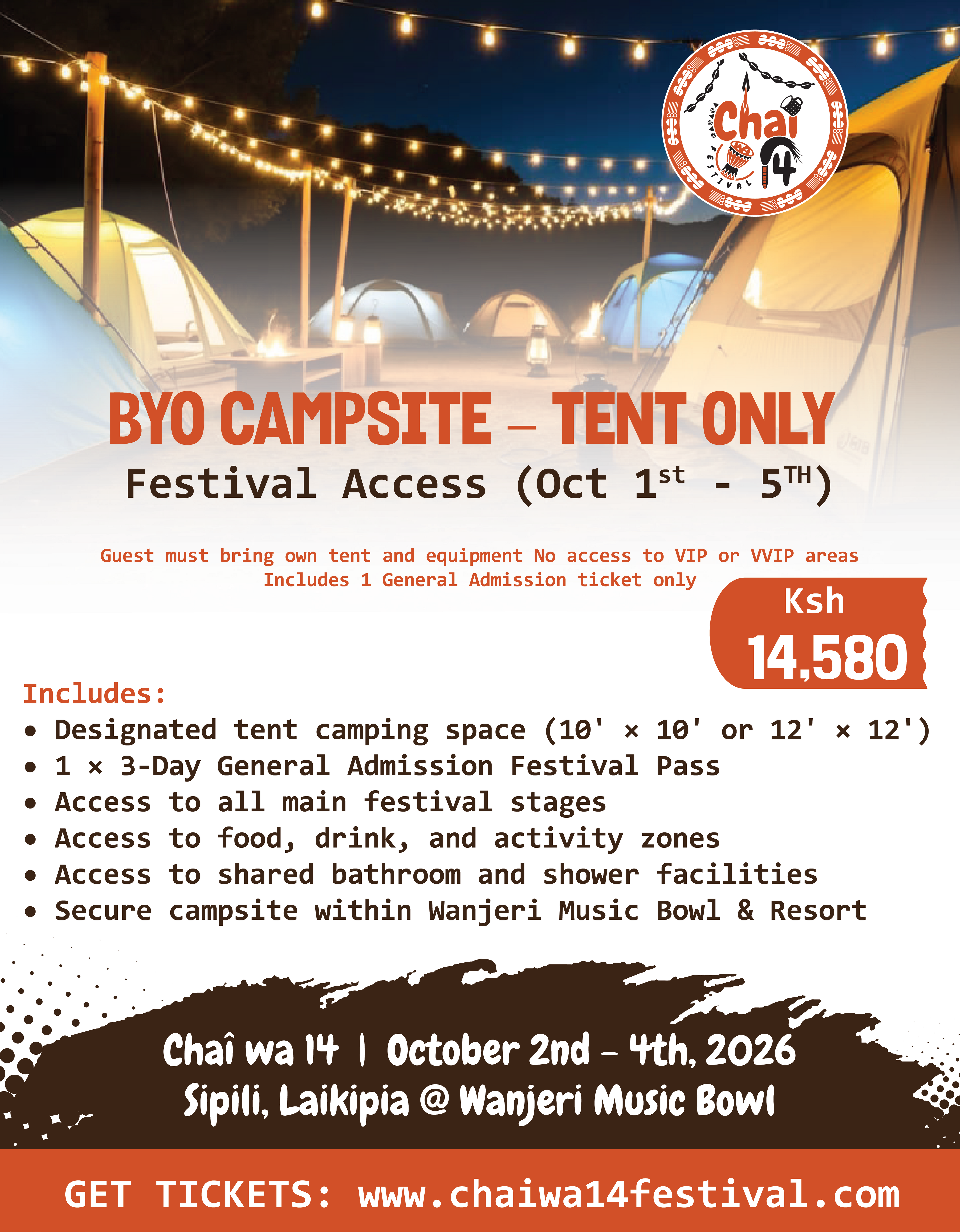 CHAI WA 14 FESTIVAL 2026  VIP , VVIP ,ACCOMODATION PACKAGE & GROUP TICKETS