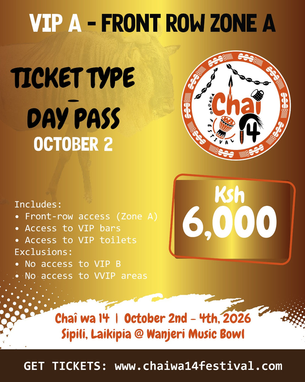 CHAI WA 14 FESTIVAL 2026  VIP , VVIP ,ACCOMODATION PACKAGE & GROUP TICKETS