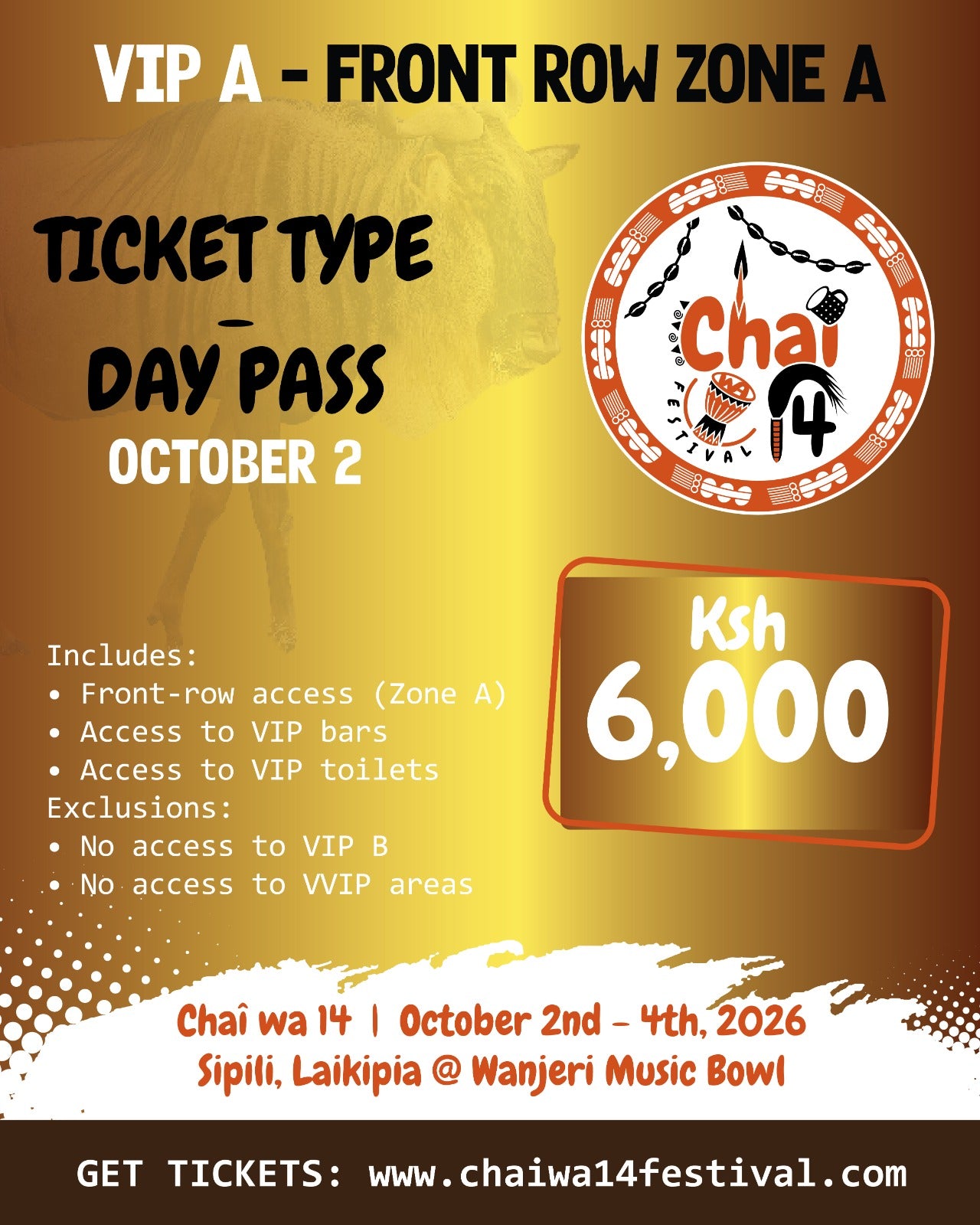 CHAI WA 14 FESTIVAL 2026  VIP , VVIP ,ACCOMODATION PACKAGE & GROUP TICKETS