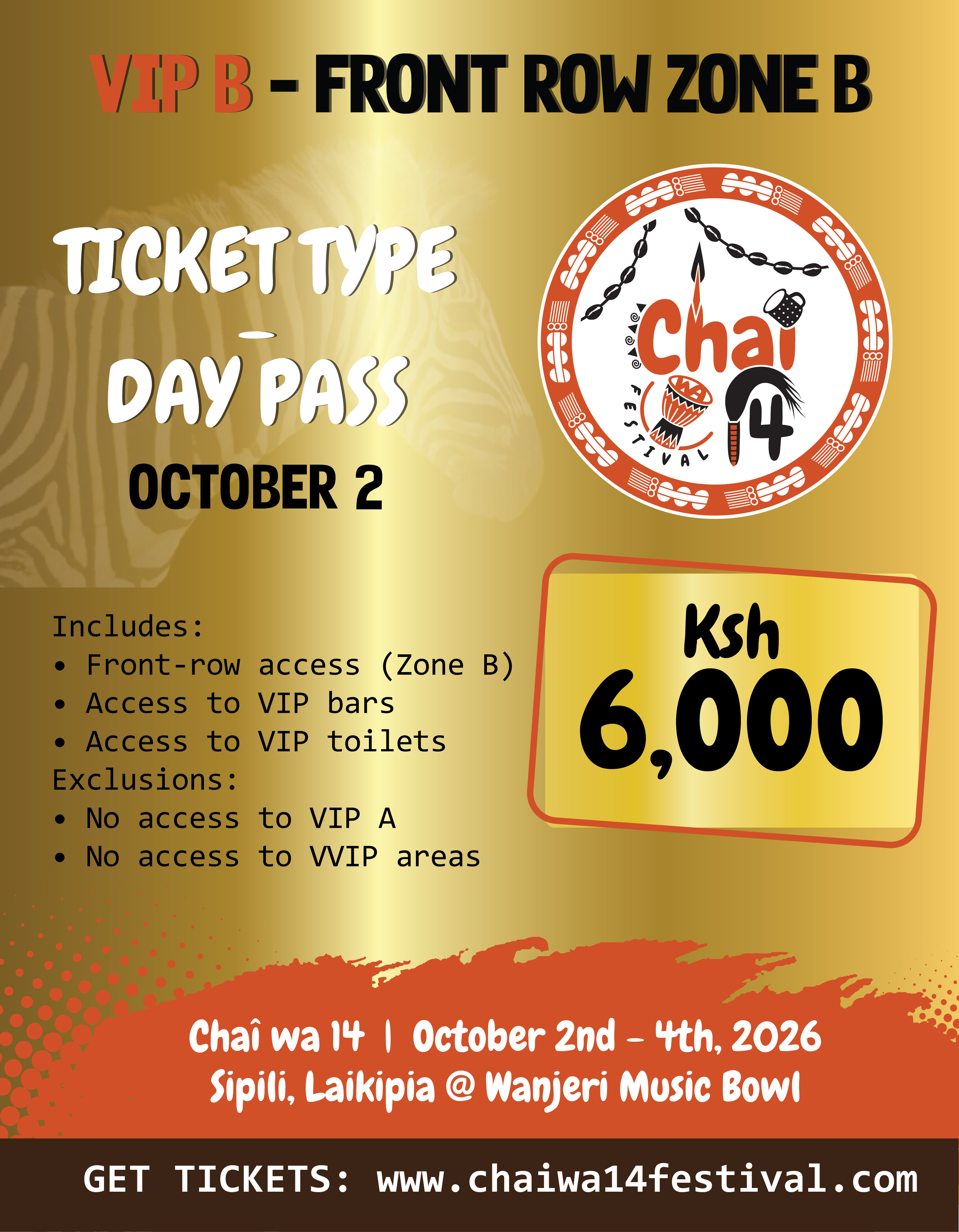 CHAI WA 14 FESTIVAL 2026  VIP , VVIP ,ACCOMODATION PACKAGE & GROUP TICKETS
