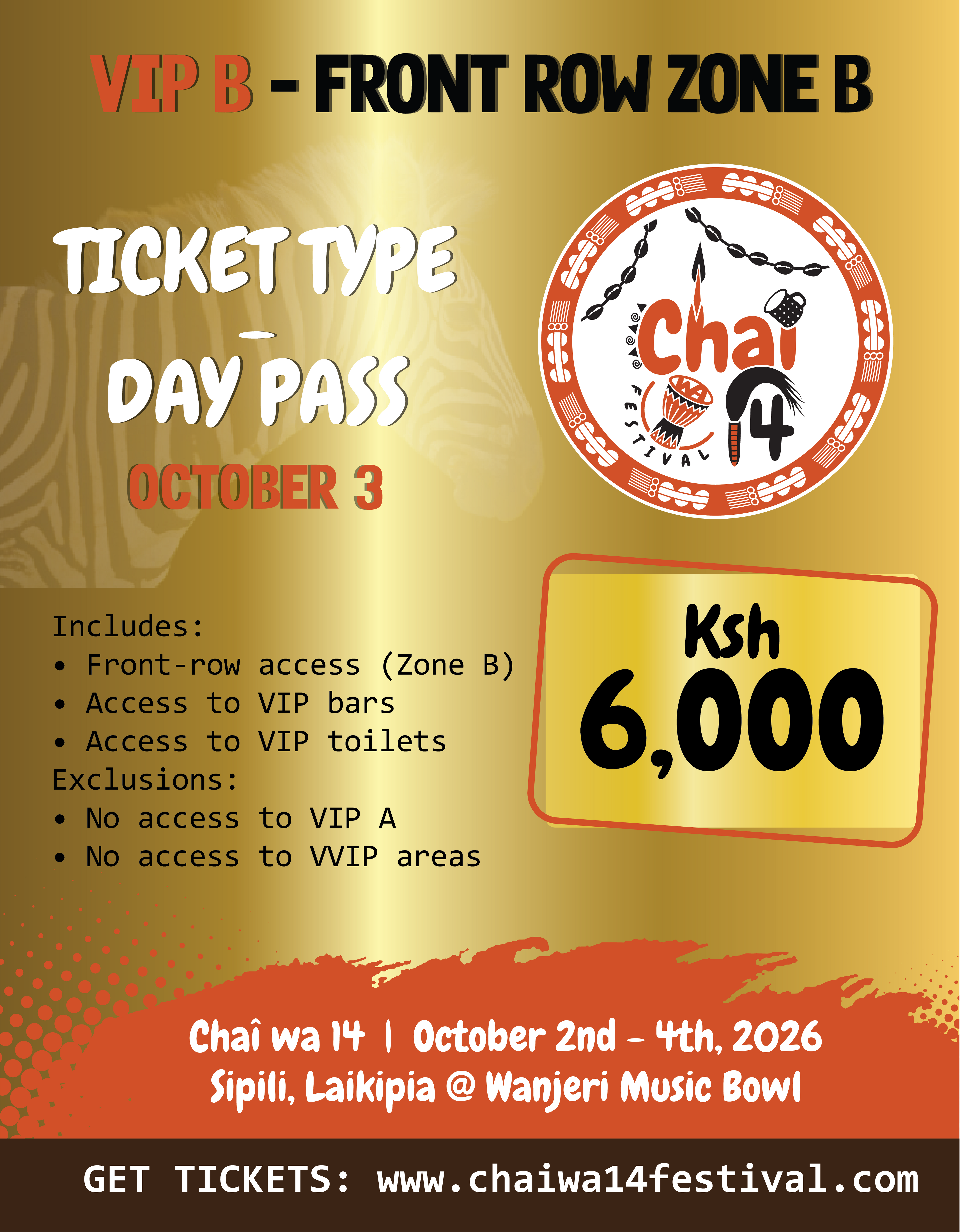 CHAI WA 14 FESTIVAL 2026  VIP , VVIP ,ACCOMODATION PACKAGE & GROUP TICKETS