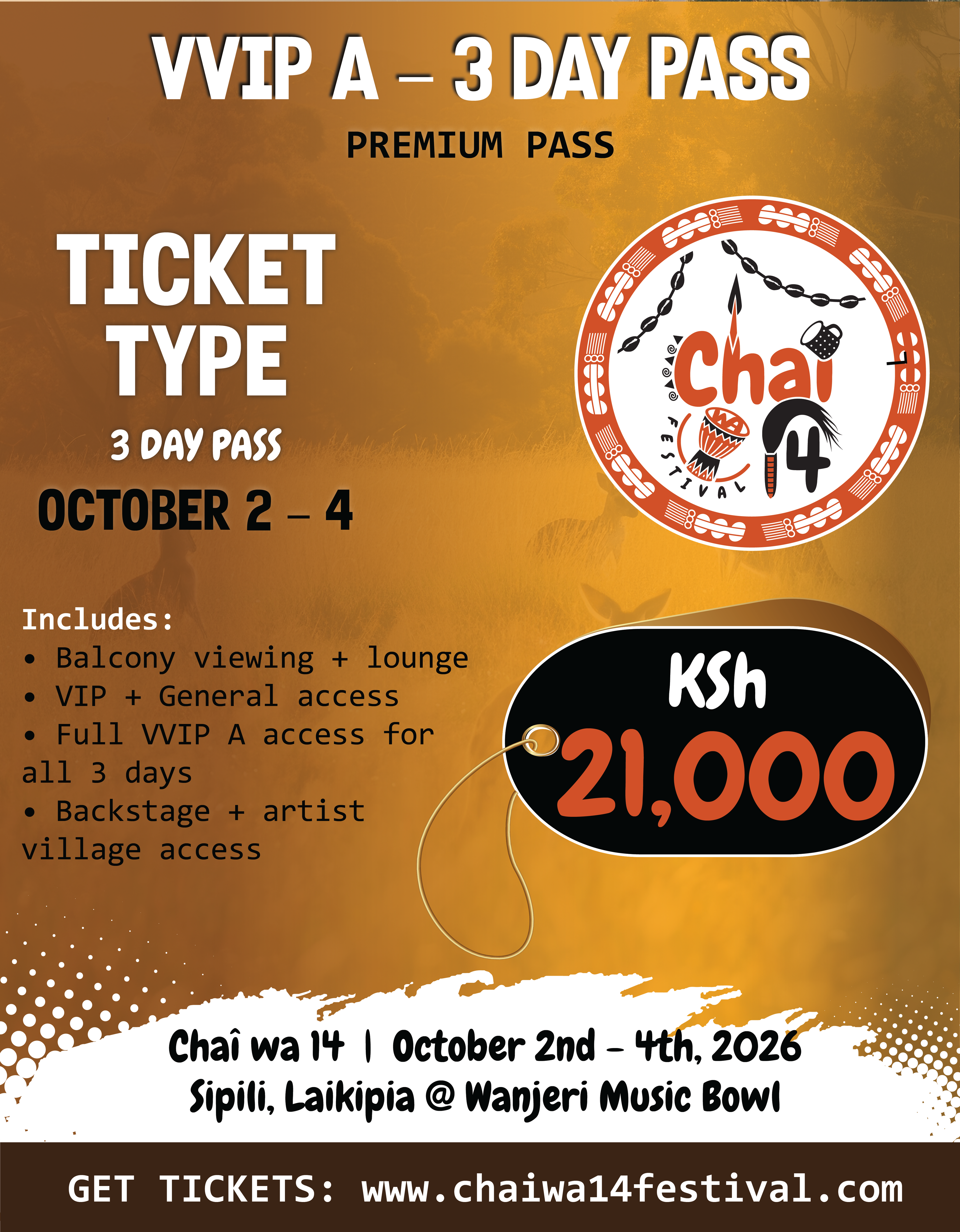 CHAI WA 14 FESTIVAL 2026  VIP , VVIP ,ACCOMODATION PACKAGE & GROUP TICKETS