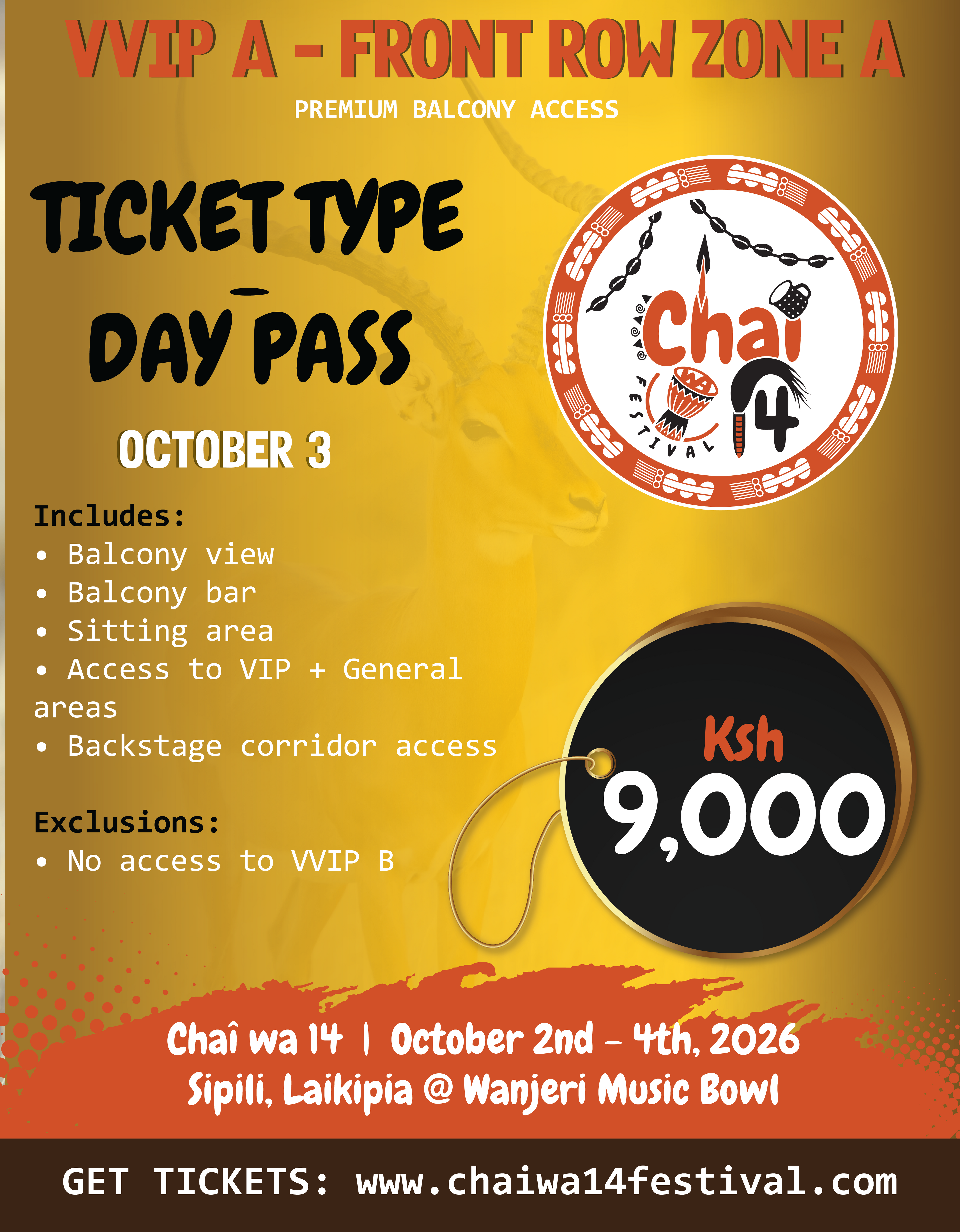 CHAI WA 14 FESTIVAL 2026  VIP , VVIP ,ACCOMODATION PACKAGE & GROUP TICKETS
