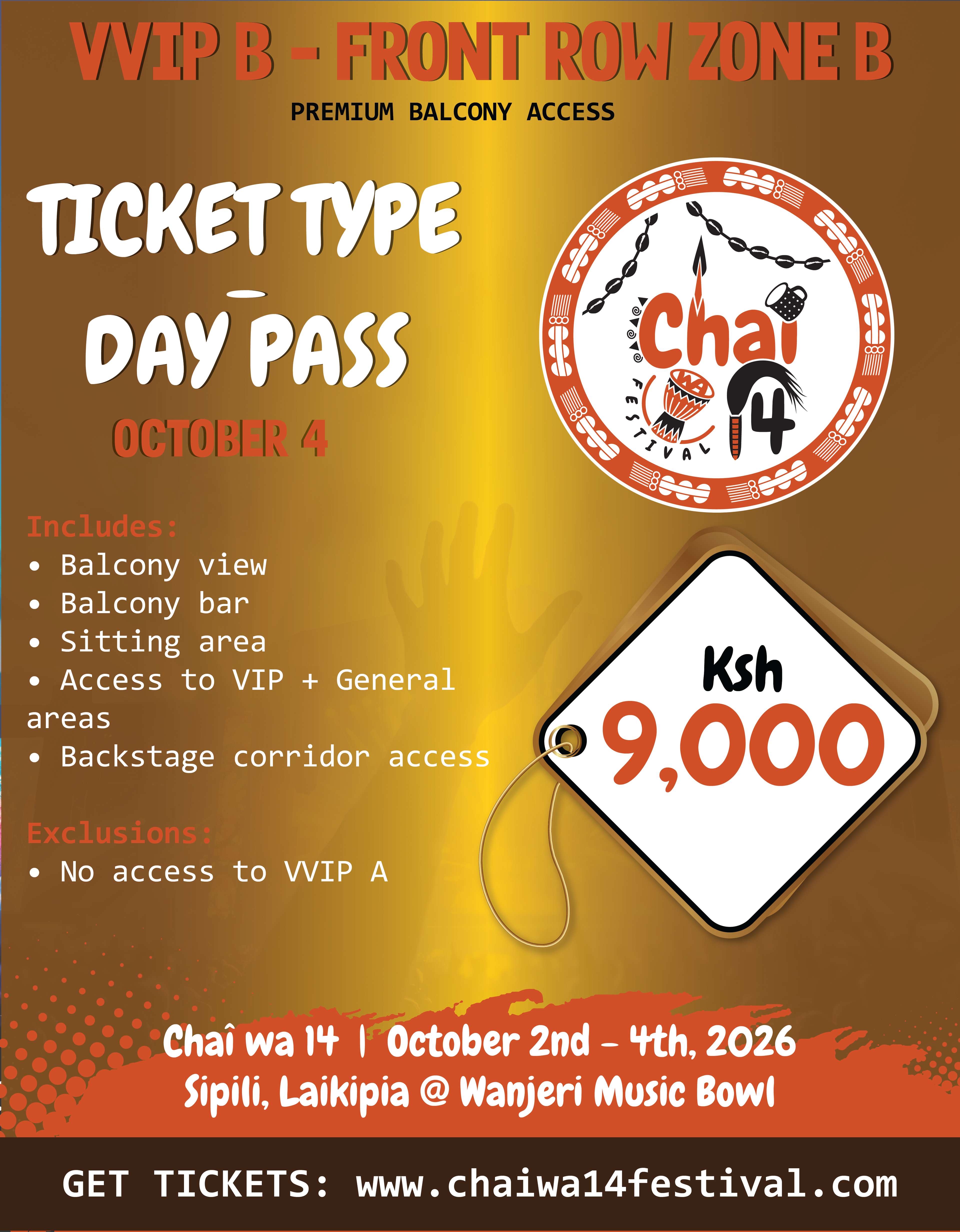 CHAI WA 14 FESTIVAL 2026  VIP , VVIP ,ACCOMODATION PACKAGE & GROUP TICKETS
