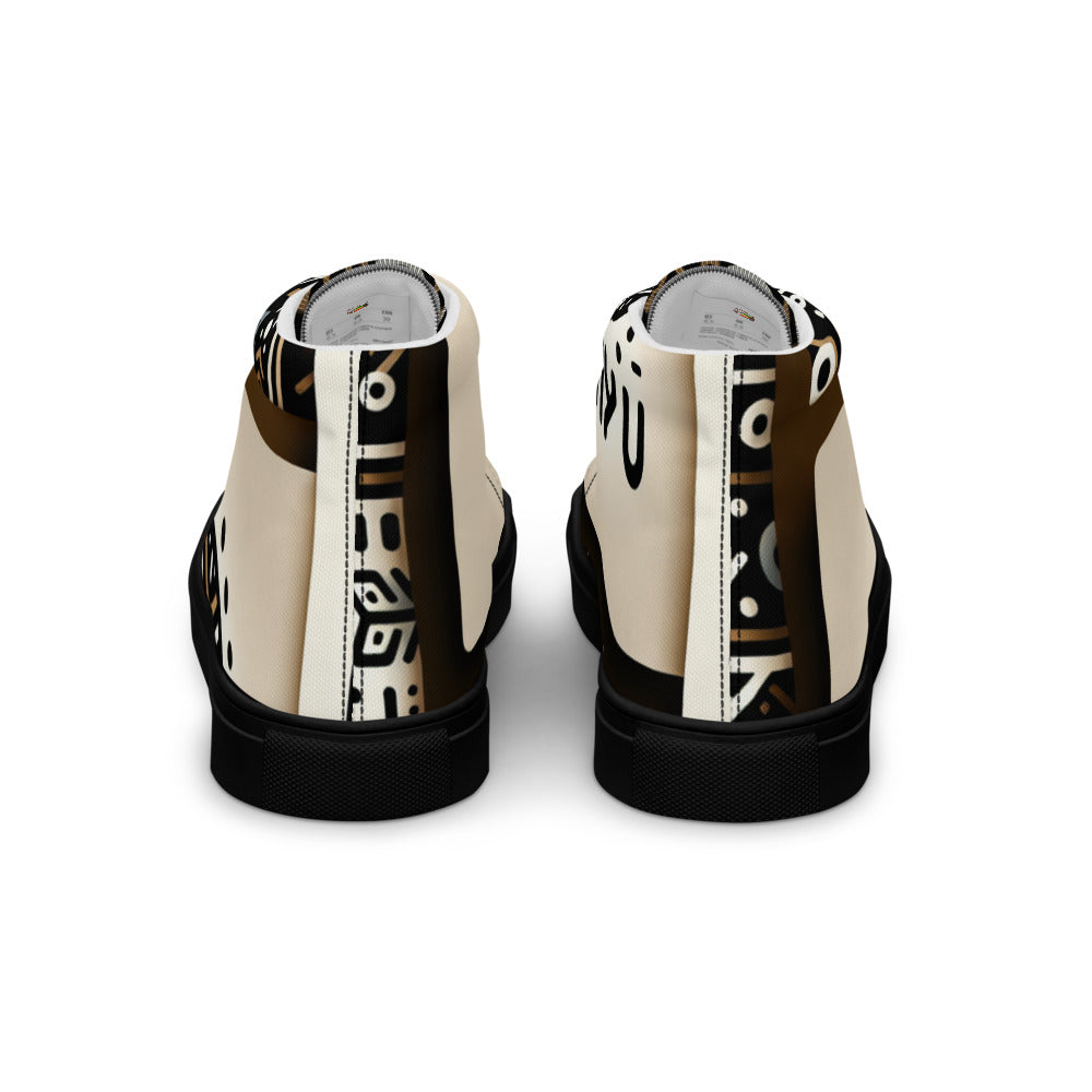 Kikuyu print Men’s high top canvas shoes
