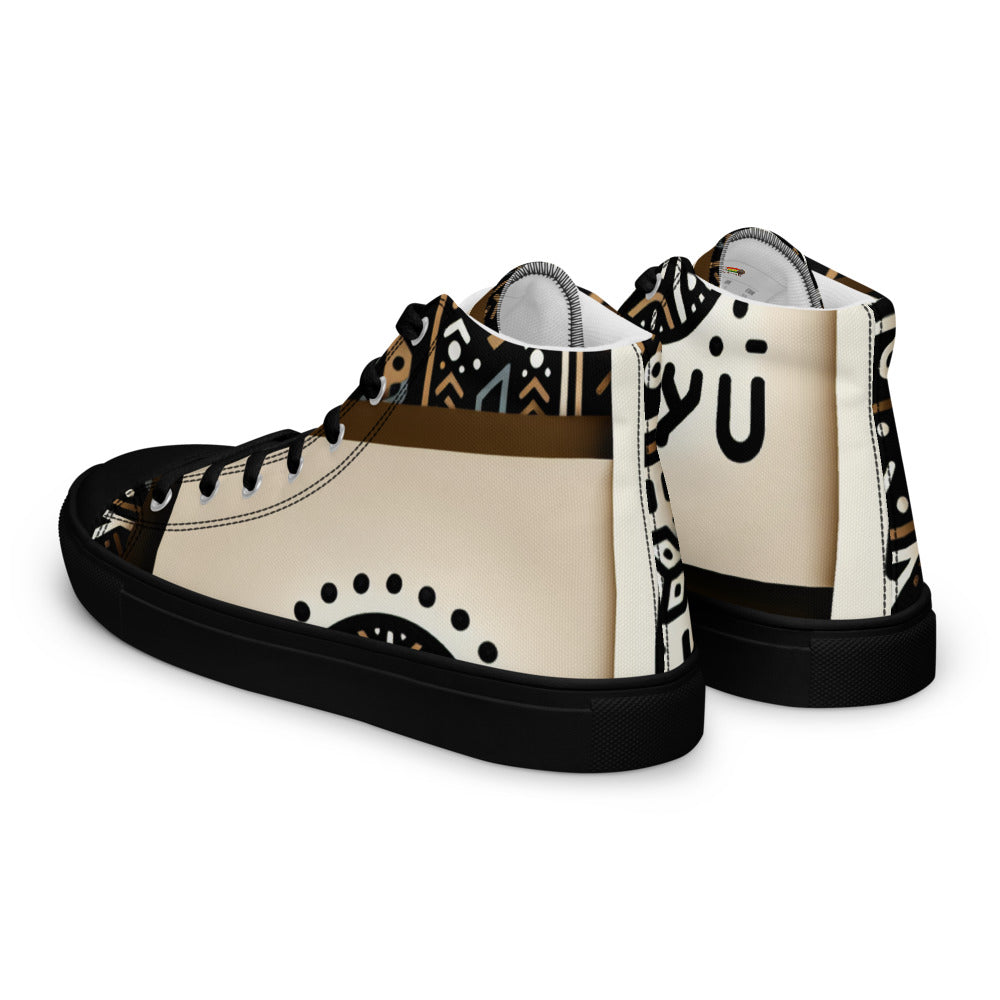 Kikuyu print Men’s high top canvas shoes