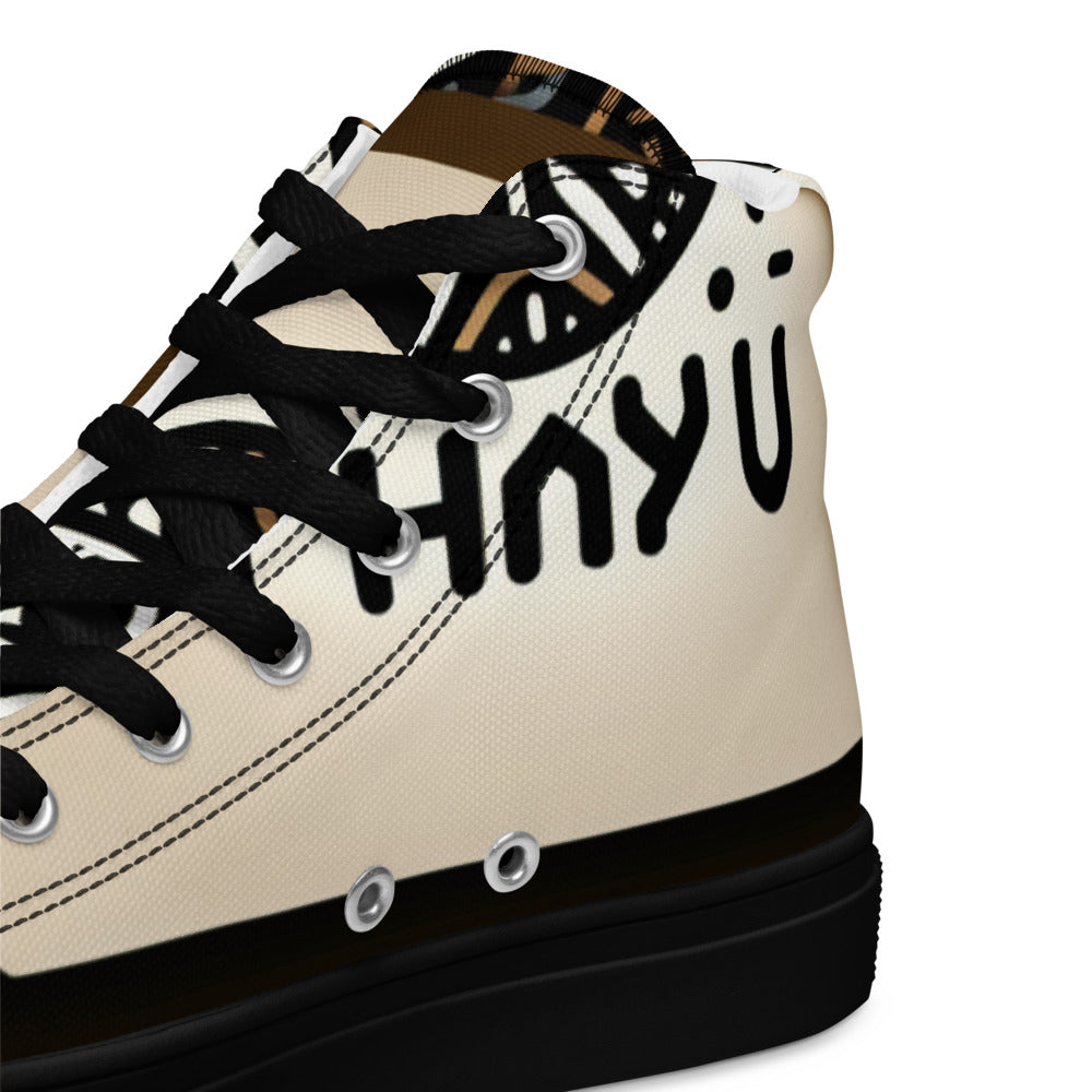 Kikuyu print Men’s high top canvas shoes